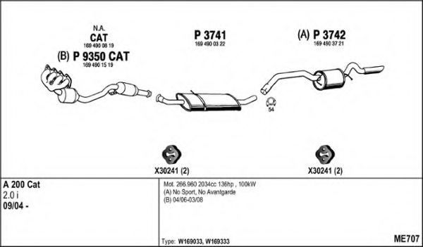 FENNO ME707 Exhaust System